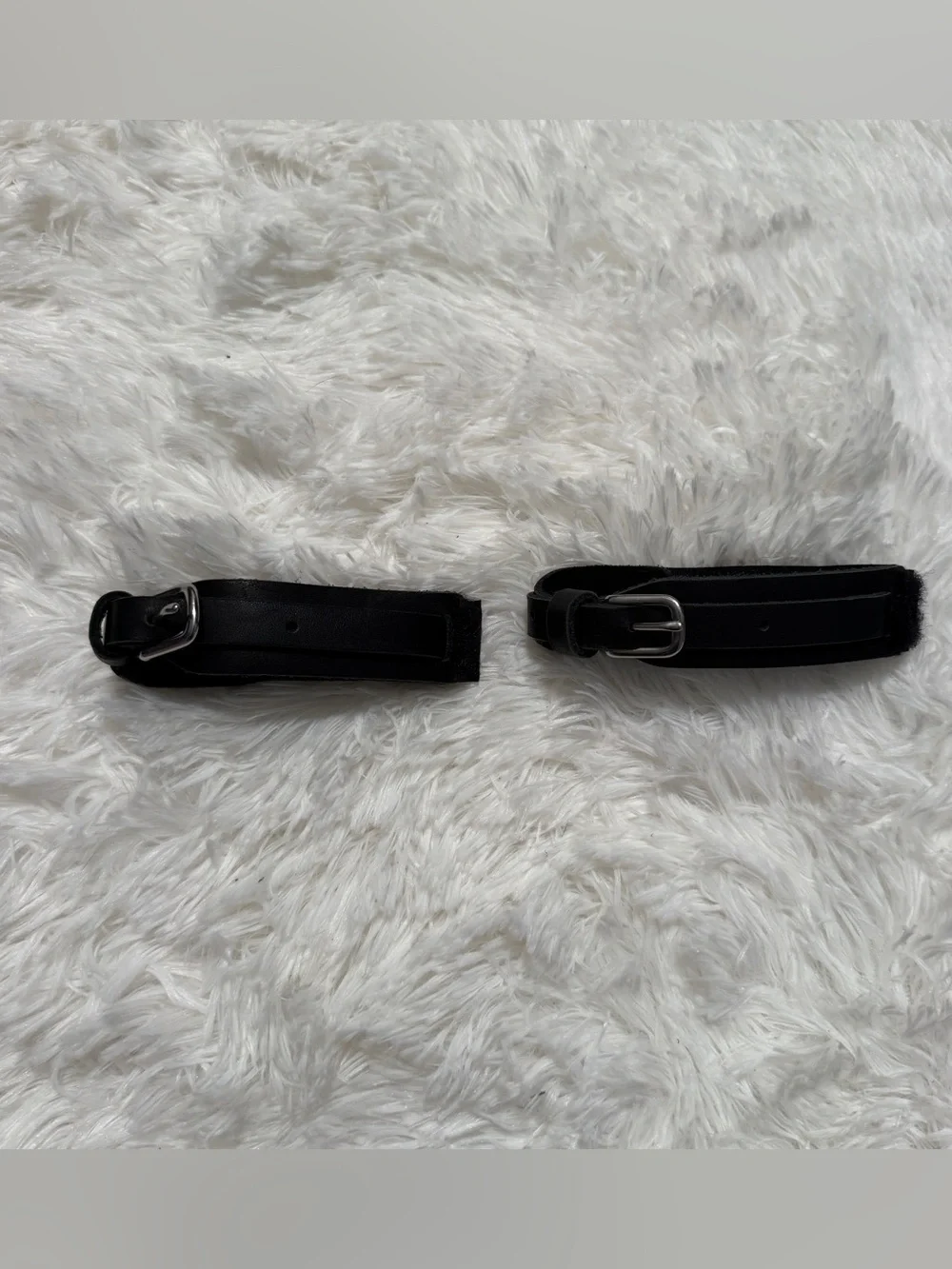 Child’s Black Leather English Horseback Riding Elastic Garter Straps